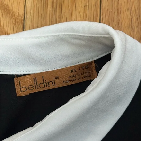 Belldini Black Top with White Collar Detail - Picture 3 of 5